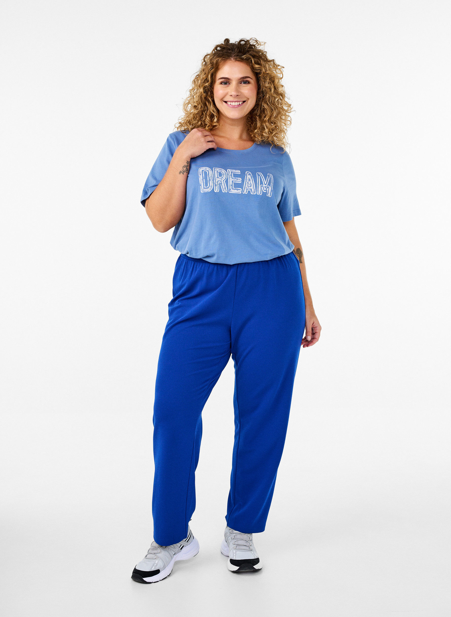 Zizzifashion Straight fit trousers, Blue, Model image number 0
