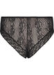 Lace brazilian panties in microfibre, Black, Packshot image number 1