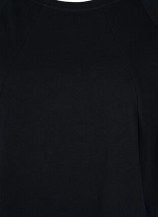 Promotional item - Cotton sweater dress with pockets and 3/4-length sleeves, Black, Packshot image number 2