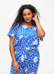 FLASH - Short sleeve viscose blouse with print, Blue, Model image number 0