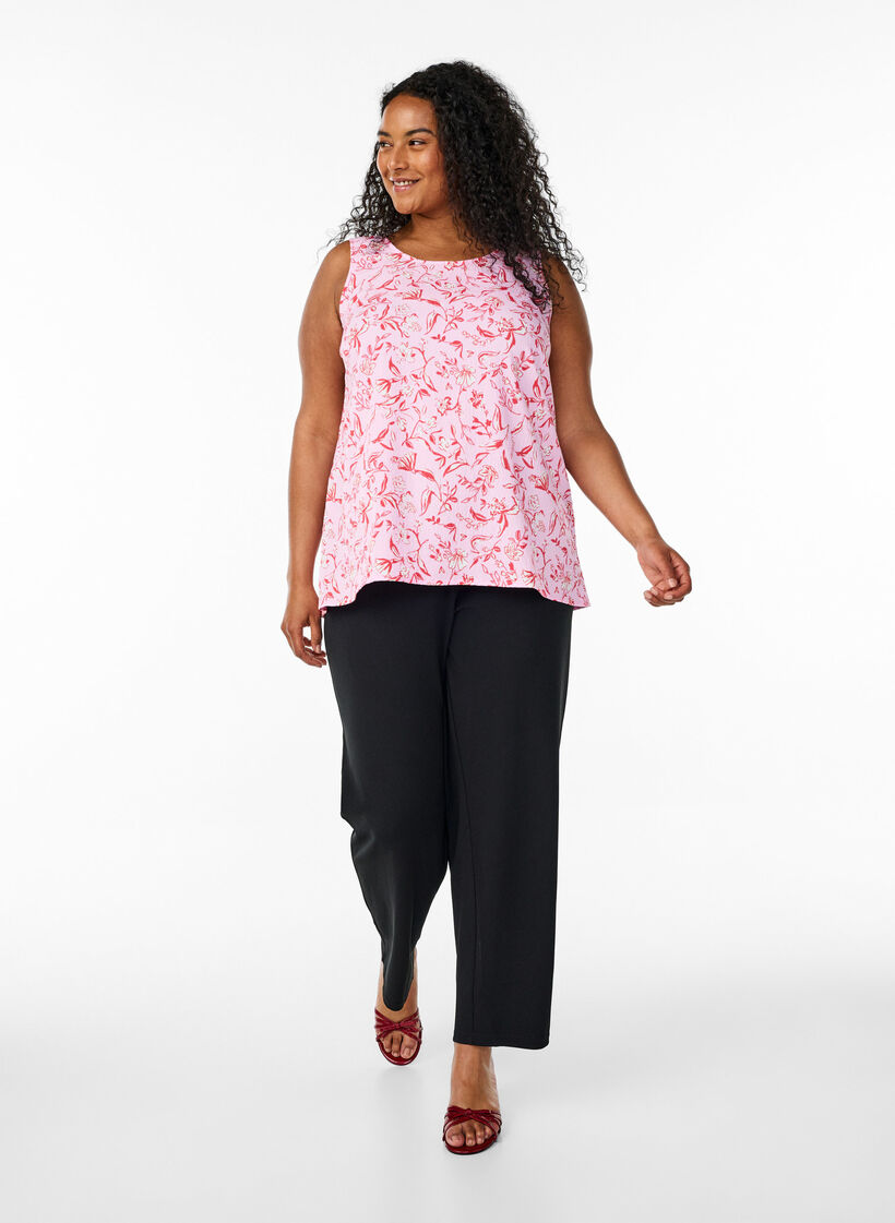 FLASH - Sleeveless top with texture, Red, Model image number 1