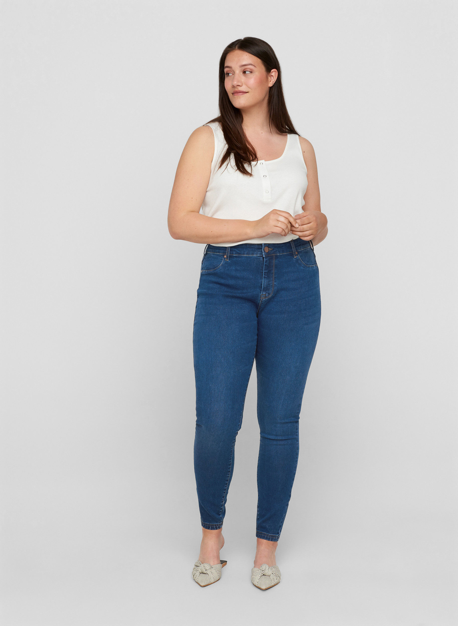 Zizzifashion Jeggings made from a cotton mix, Blue denim, Model image number 0