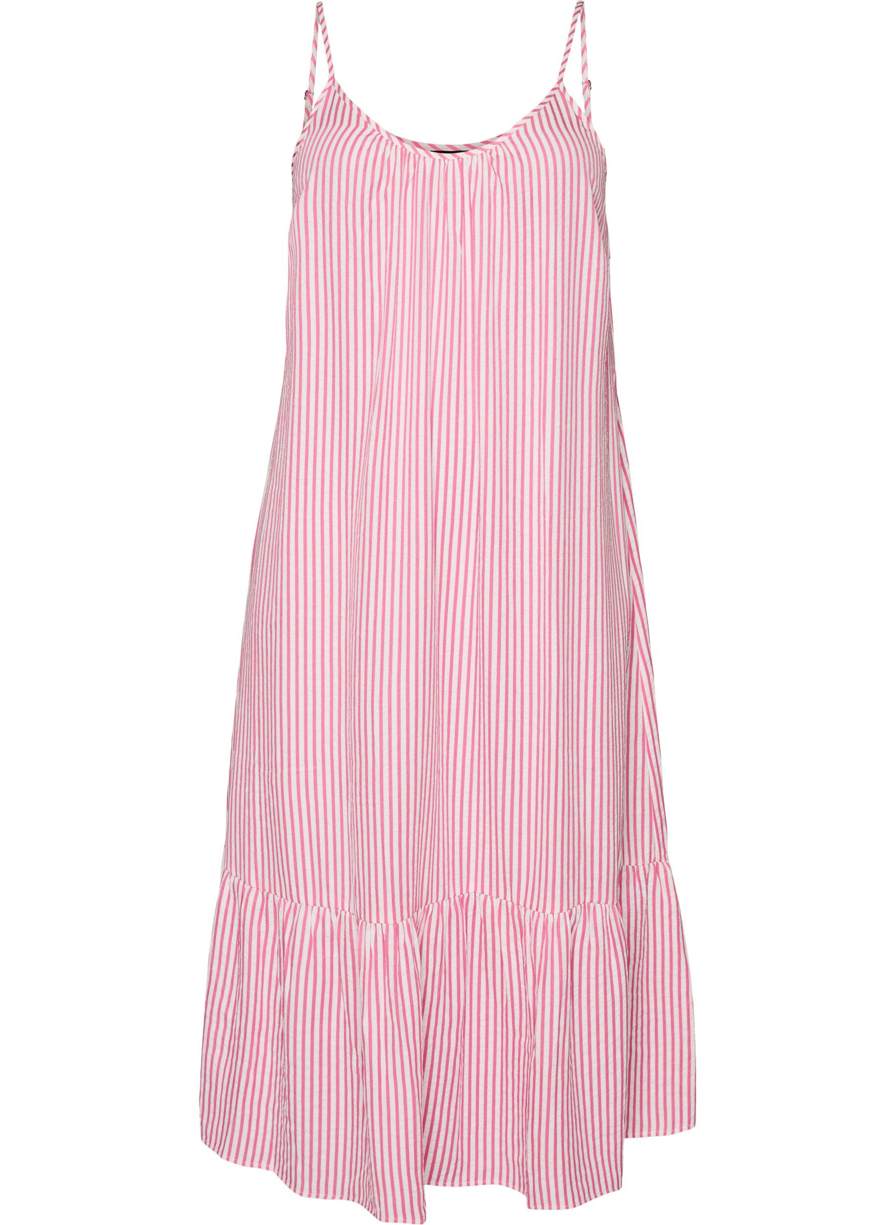 Summer dress with stripes and A-line shape