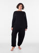 Loose pyjama bottoms in viscose with an elastic waist, Black, Model image number 1
