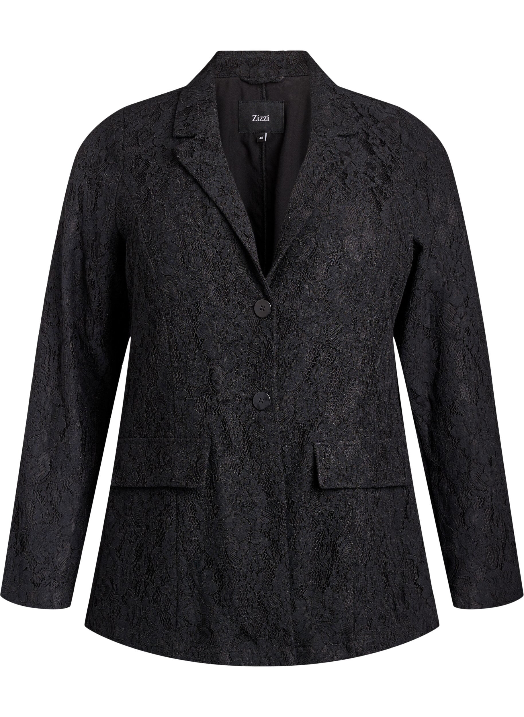 Lace blazer with button closure