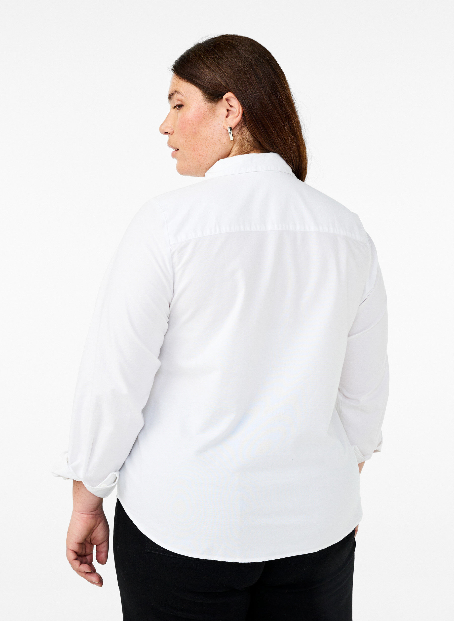 Zizzifashion Long-sleeved cotton shirt, White, Model image number 2