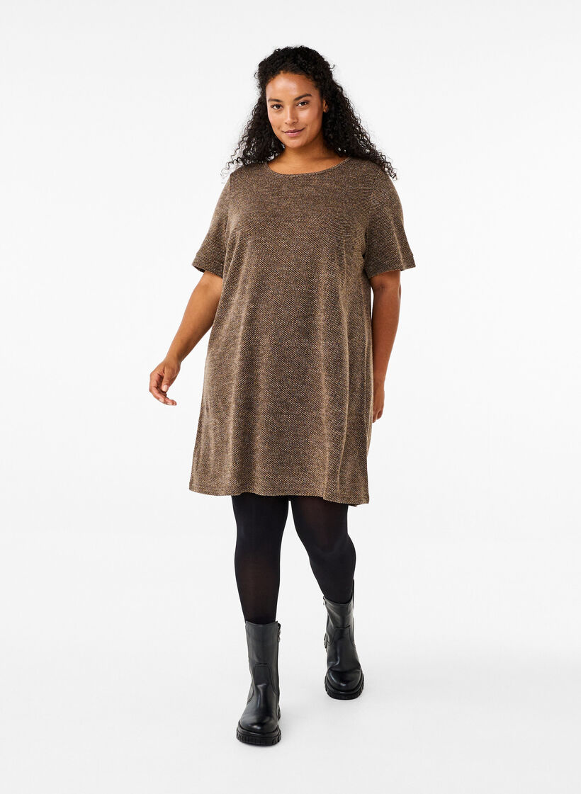 T-shirt dress with short sleeves, Caribou, Model image number 2