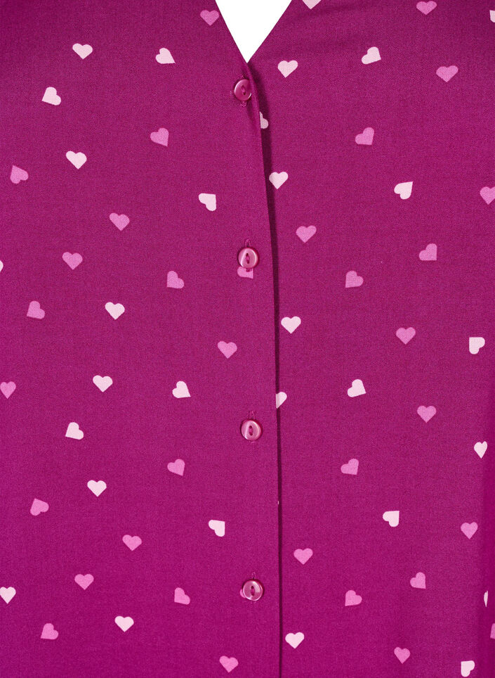 Viscose nightshirt with heart print, Red, Packshot image number 2