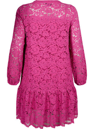 Lace dress with buttons and a-shape, Festival Fuchsia, Packshot image number 1