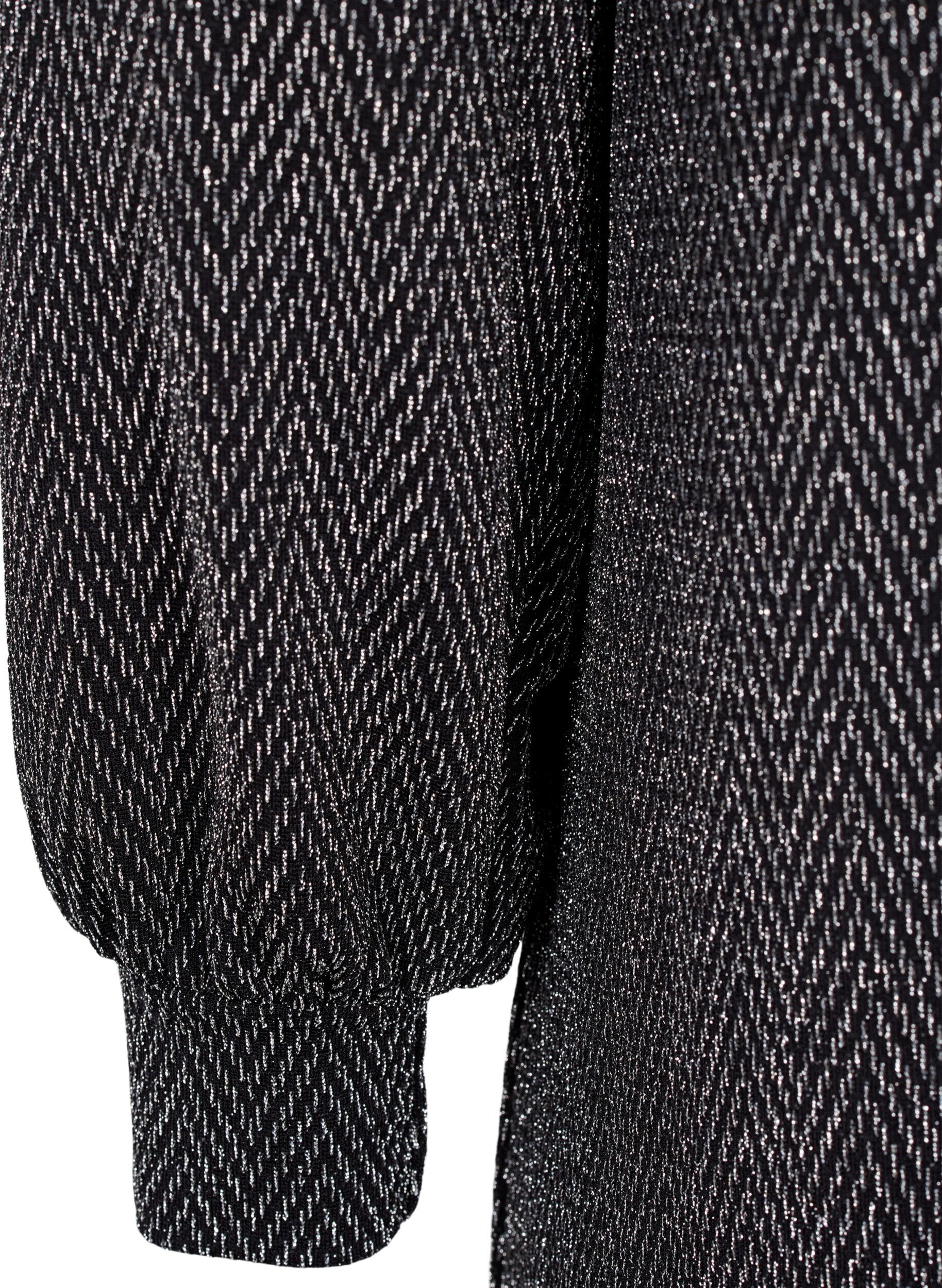 Zizzifashion Dress with zigzag pattern and glitter, Silver ZigZagShimmer, Packshot image number 3