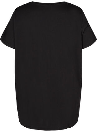 Oversize sleep T-shirt in organic cotton, Black, Packshot image number 1