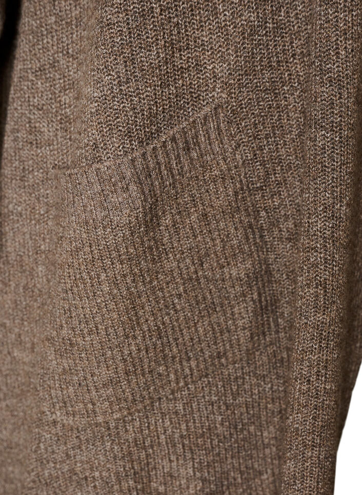 Cardigan with open front and wide sleeves, Brown, Packshot image number 3