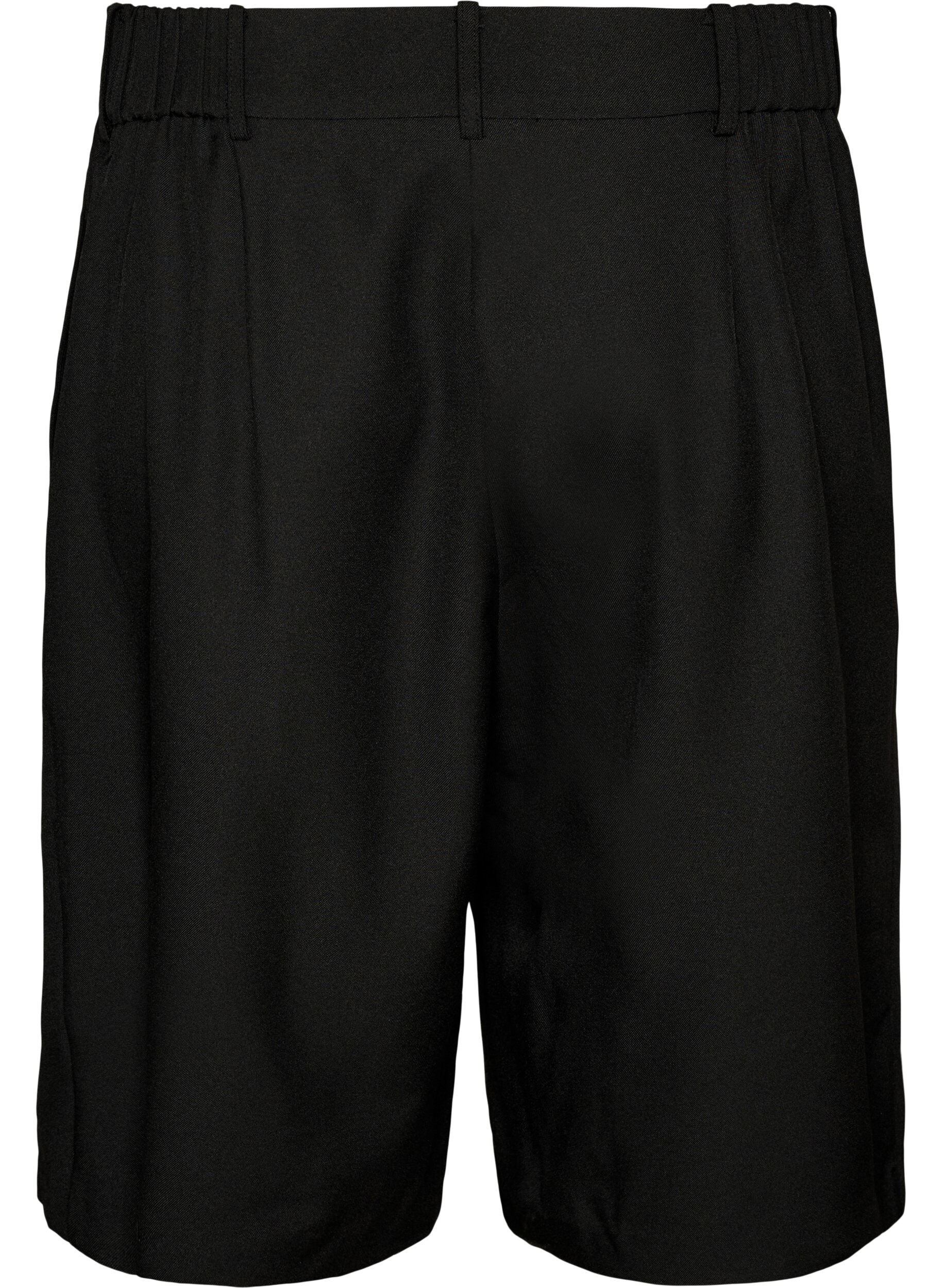 Zizzifashion Loose high-waisted Bermuda shorts, Black, Packshot image number 1