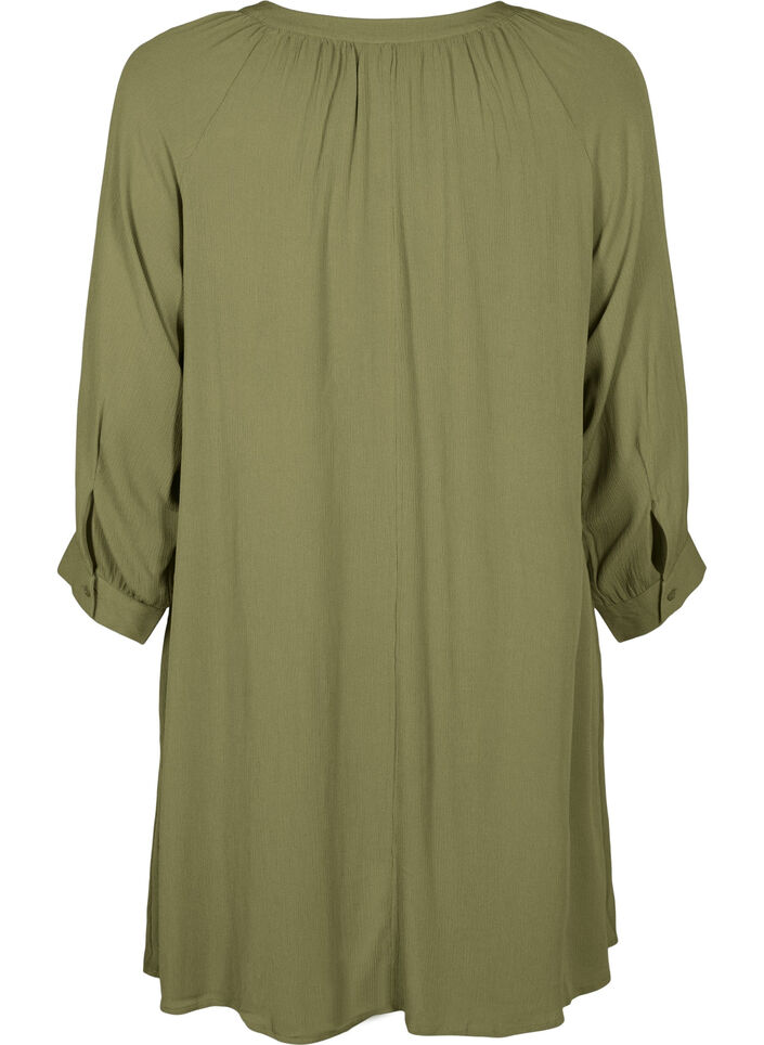Tunic with 3/4 sleeves and an A-line cut, Green, Packshot image number 1
