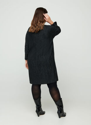 Long-sleeved knitted dress, Dark Grey Melange, Model image number 1