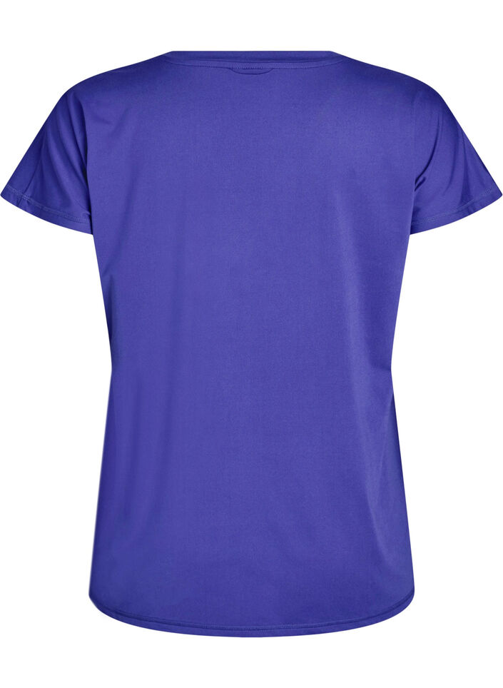Loose training t-shirt with v-neck, Purple, Packshot image number 1