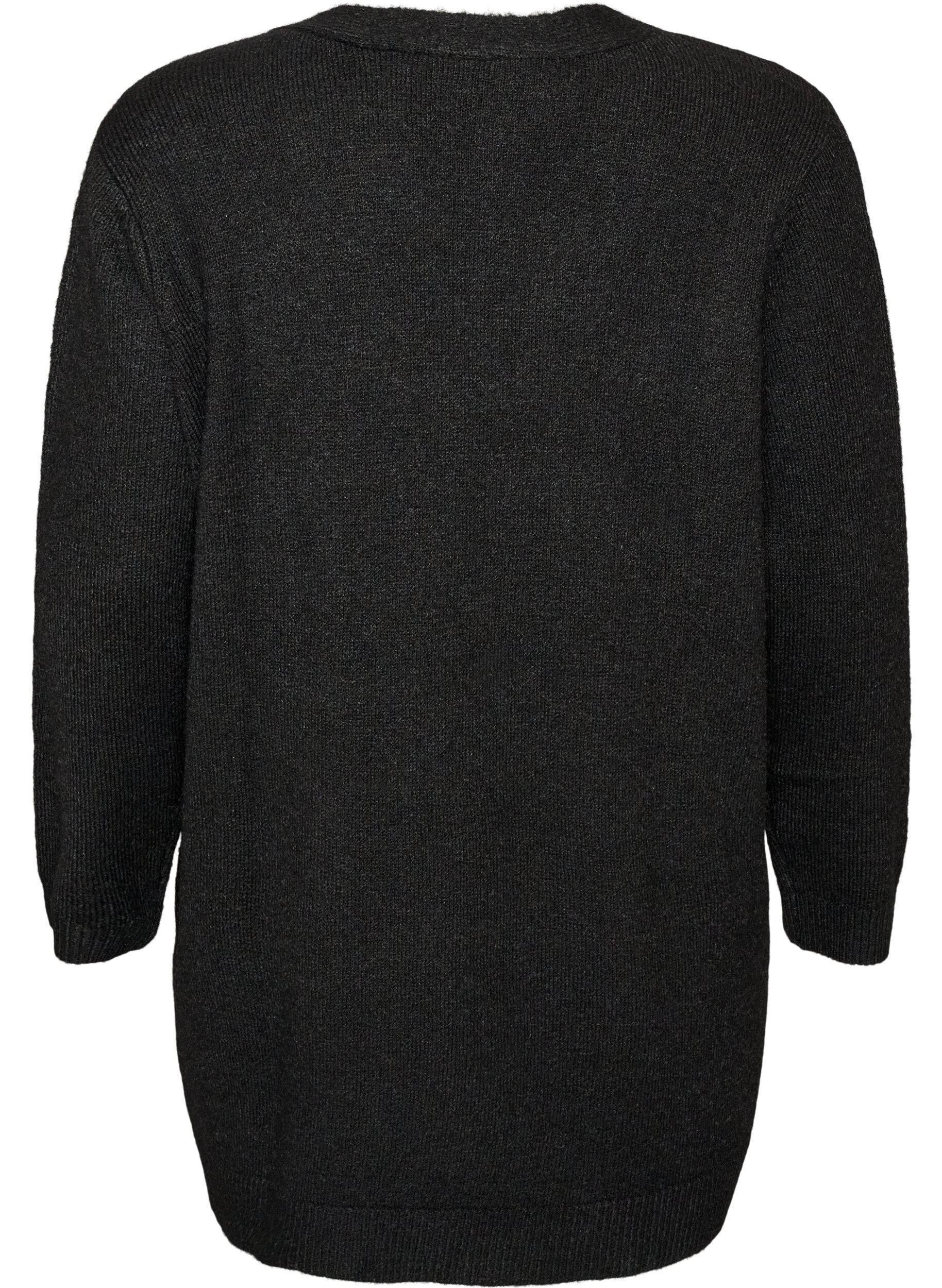 ZizzifashionLong cardigan with pockets, Black, Packshot image number 1