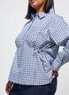 Loose checked shirt with a tie-belt, Blue, Model image number 4