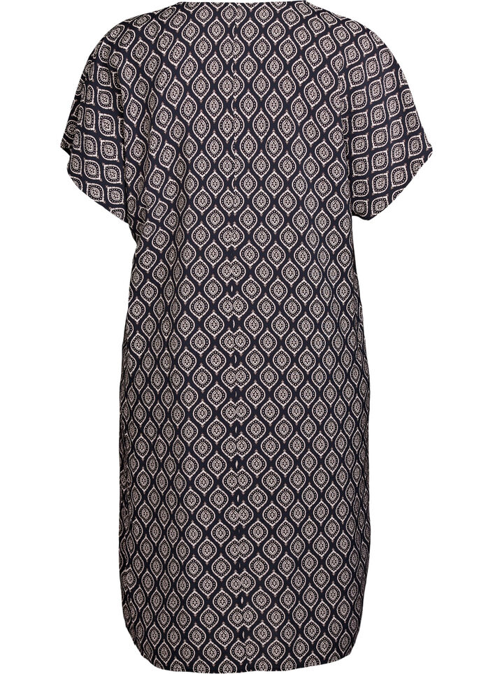 V-neck dress in viscose, Blue, Packshot image number 1