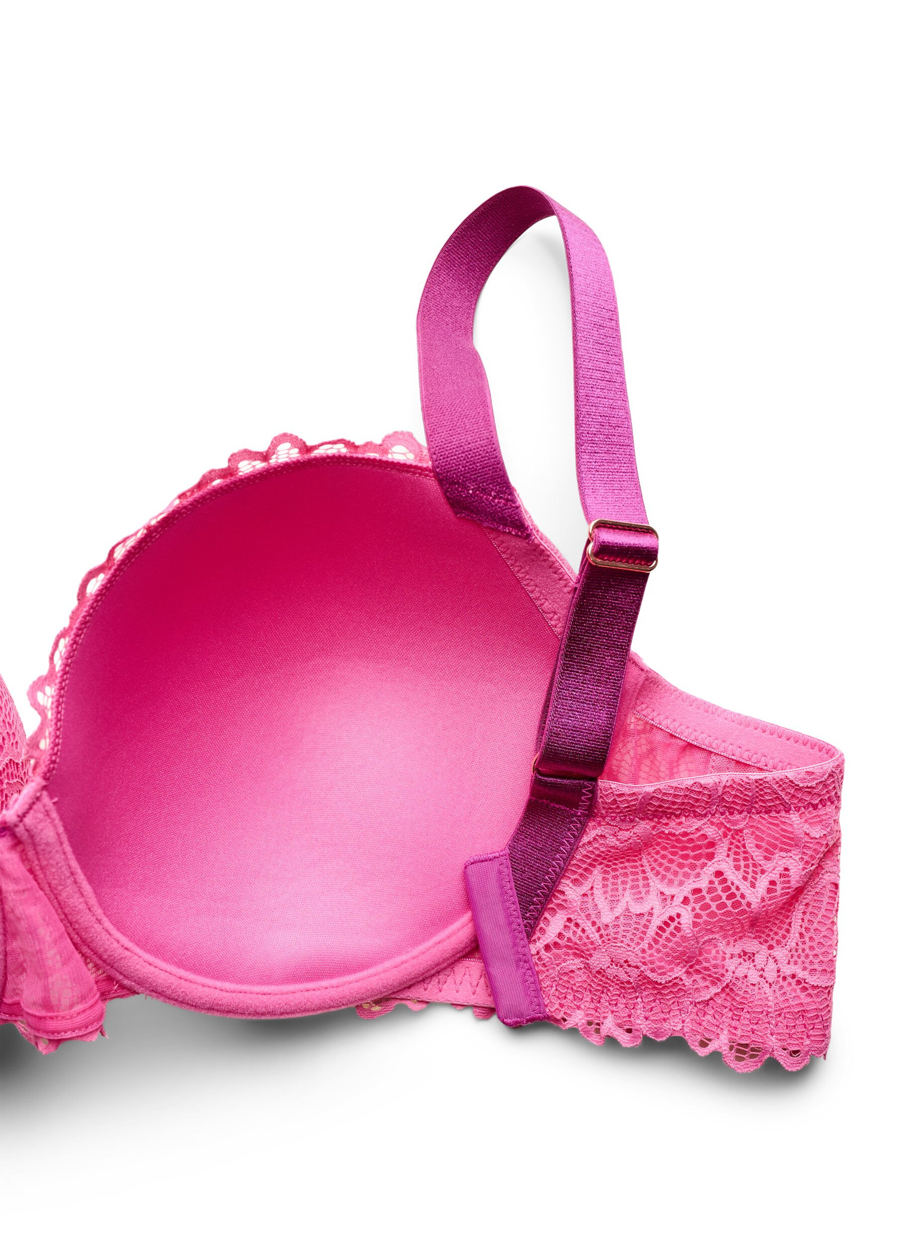 Zizzifashion Bra with lace and moulded cups, Pink, Packshot image number 3
