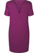 Short sleeve viscose nightgown with back detail, Purple, Packshot image number 1