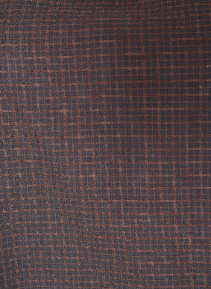 Short checked dress with ruffle hem, Brown, Packshot image number 2