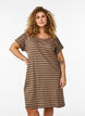 2-pack T-shirt dress with short sleeves, Brown, Model image number 0