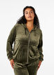Velour cardigan with hood, Rosin, Model image number 0