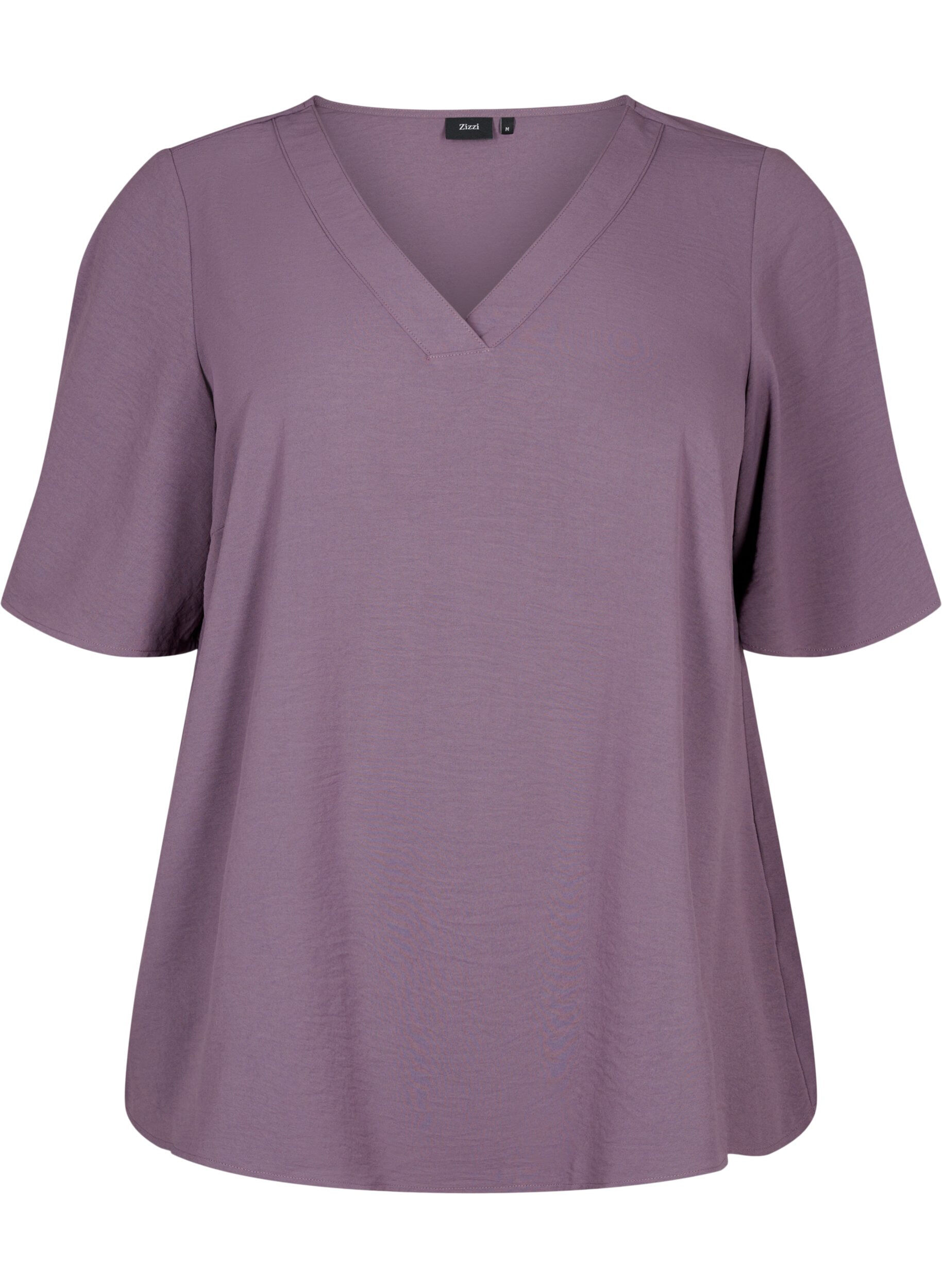 Zizzifashion Short-sleeved blouse with A-shape, Vintage Violet, Packshot image number 0