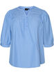 Blouse with smock and 3/4 sleeves, Blue, Packshot image number 0