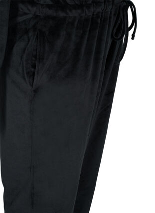 Hooded velour jumpsuit with drawstring, Black, Packshot image number 3