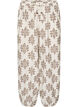 Patterned balloon trousers with a high waist, Vanilla, Packshot image number 0
