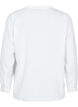 Long-sleeved shirt blouse with V-neck, Bright White, Packshot image number 1