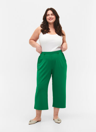 Ankle length trousers with loose fit, Jolly Green, Model image number 0
