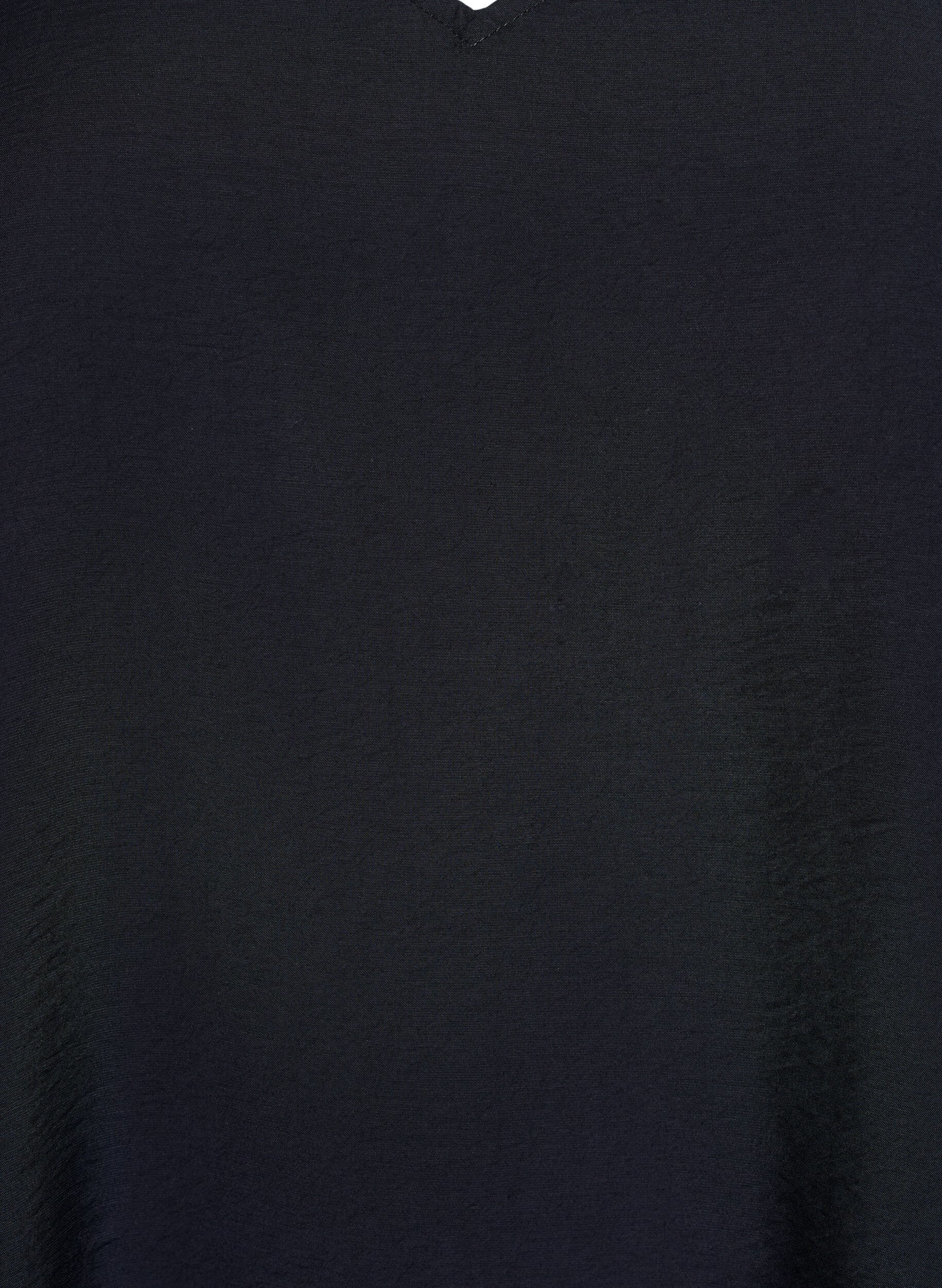 Zizzifashion Tunic with 3/4 sleeves and a V-neck, Black, Packshot image number 2