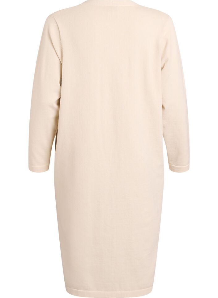 FLASH - Long, open cardigan with pockets, Beige, Packshot image number 1