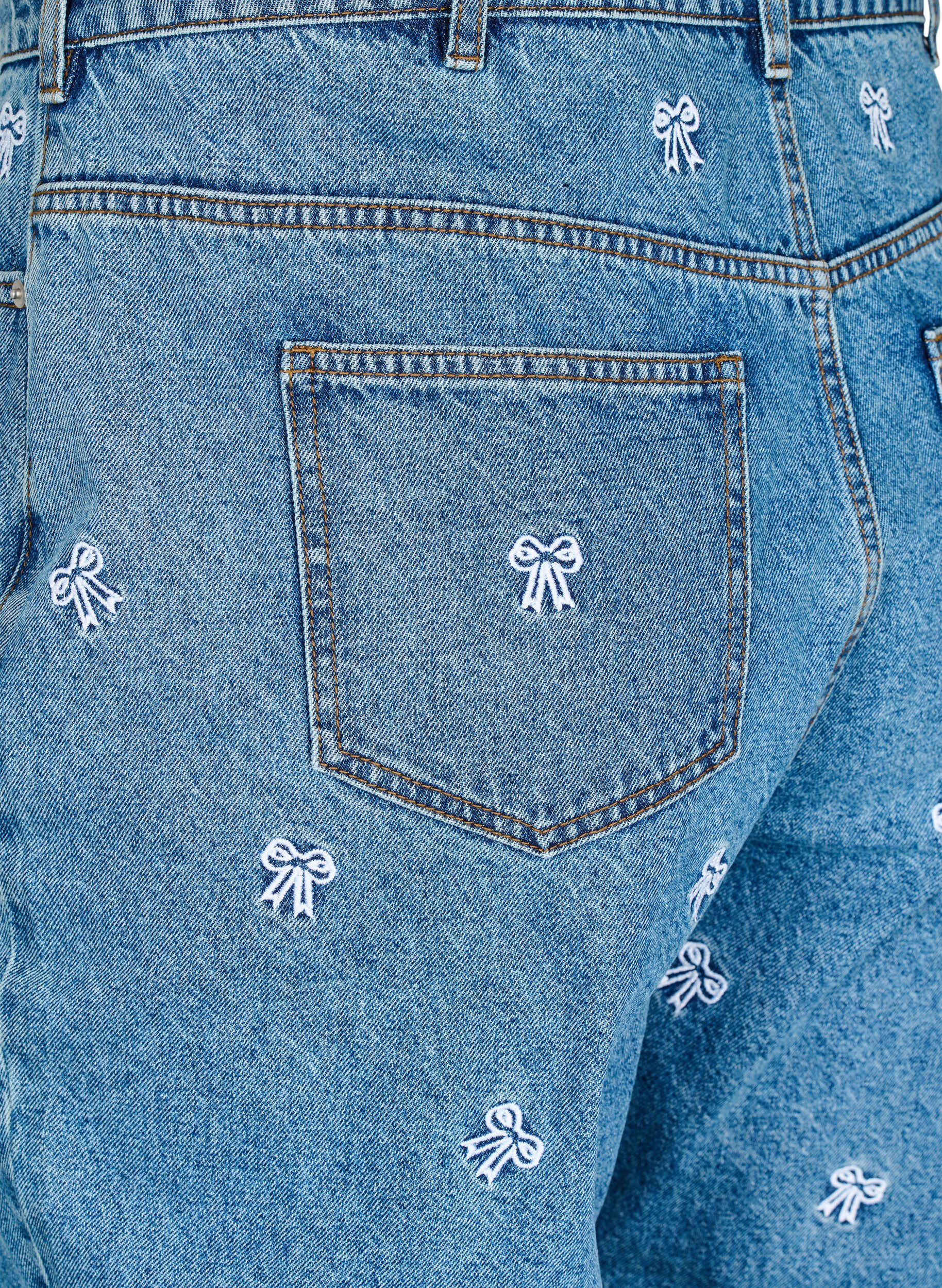 Zizzifashion Mille mom fit jeans with embroidery, Light Blue, Packshot image number 3