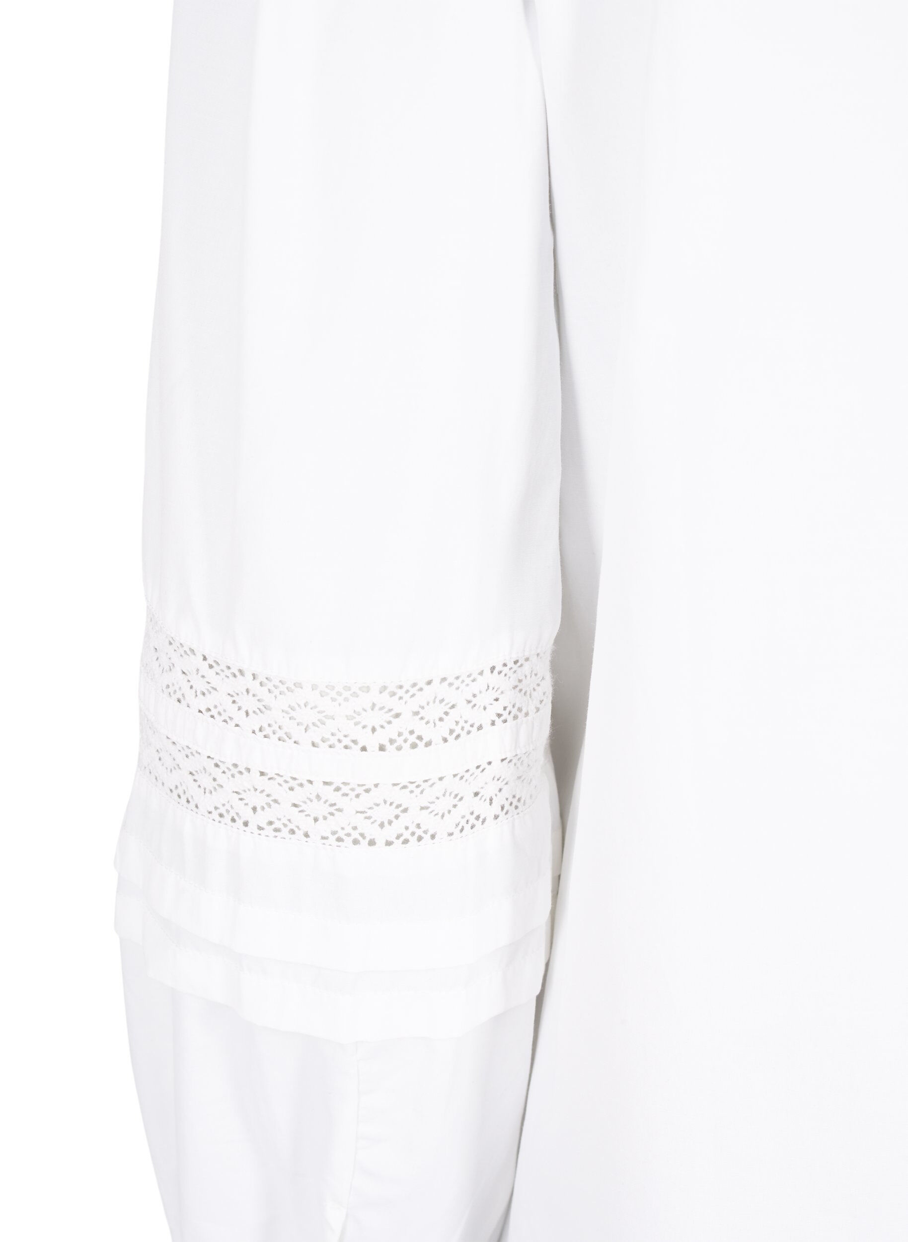Zizzifashion Blouse with ruffles and lace trim, White, Packshot image number 3