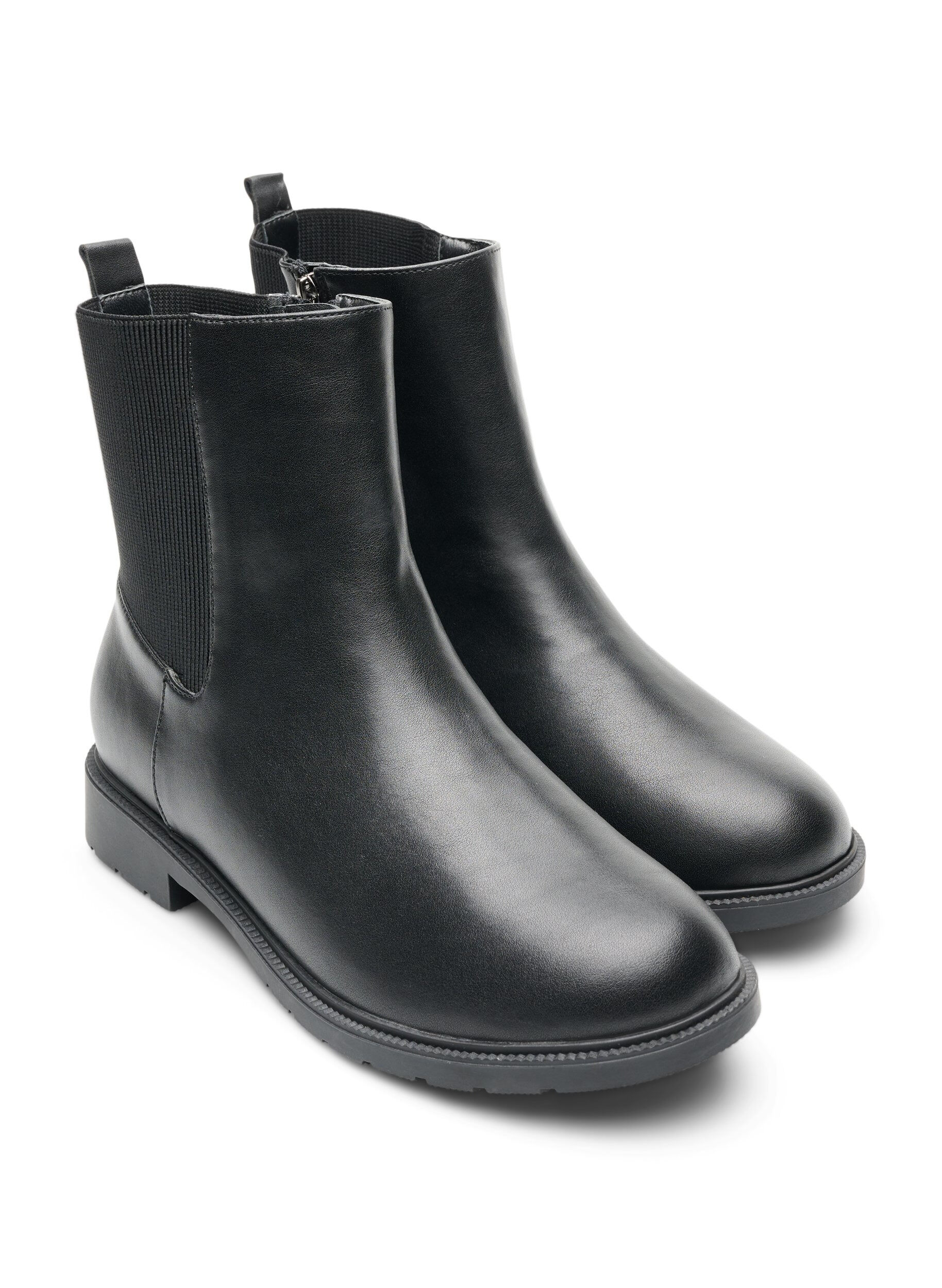ZizzifashionLeather Chelsea boot with elastic panel, Black, Packshot image number 1