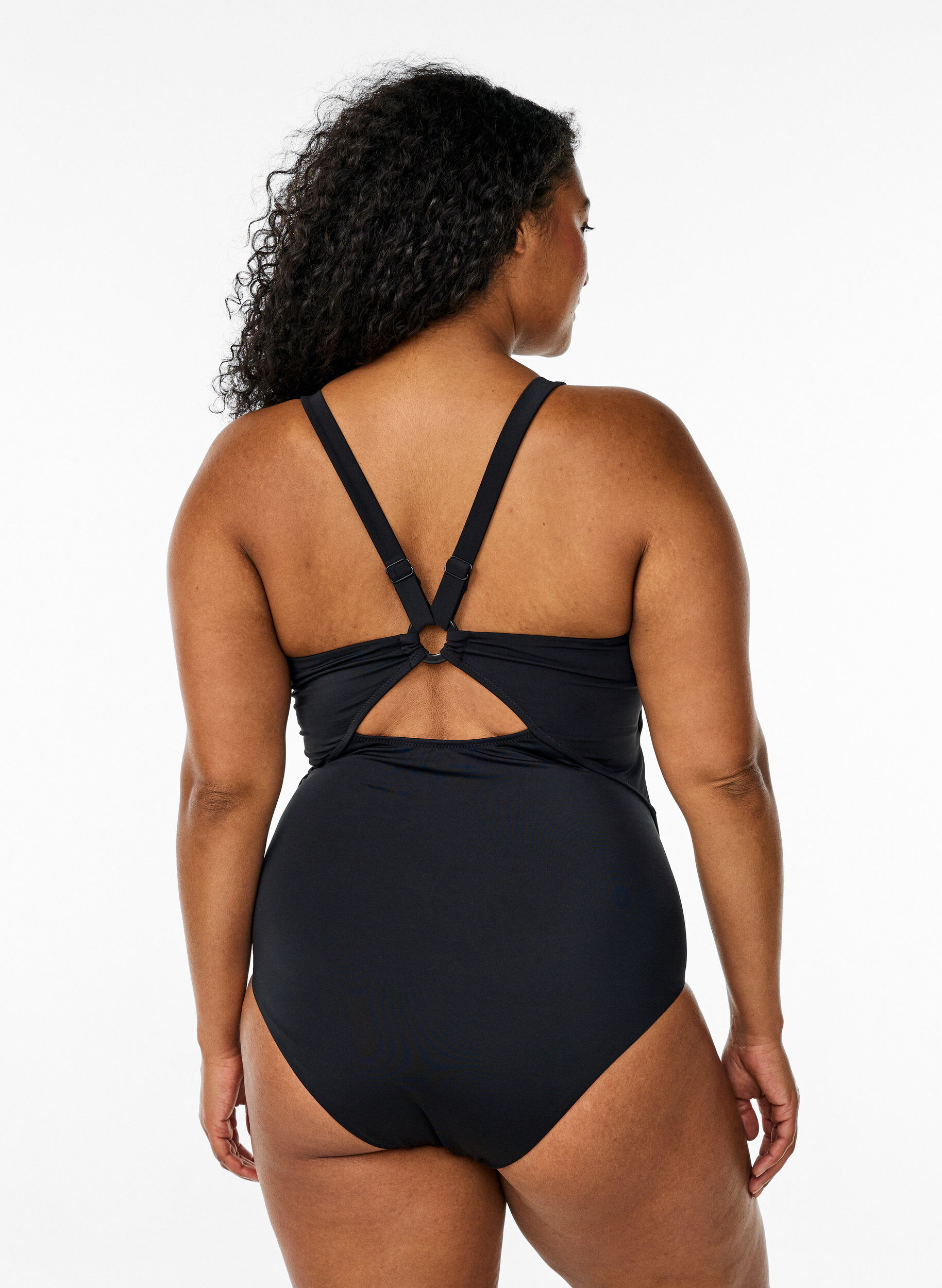Zizzifashion Swimsuit with back detail, Black, Model image number 1