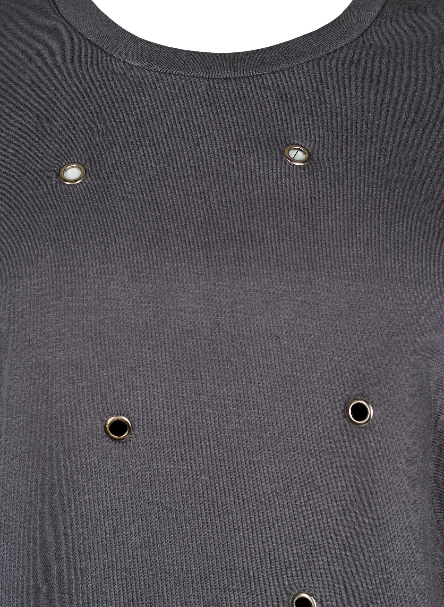Zizzifashion Sweatshirt with eyelets, Dark Grey, Packshot image number 2