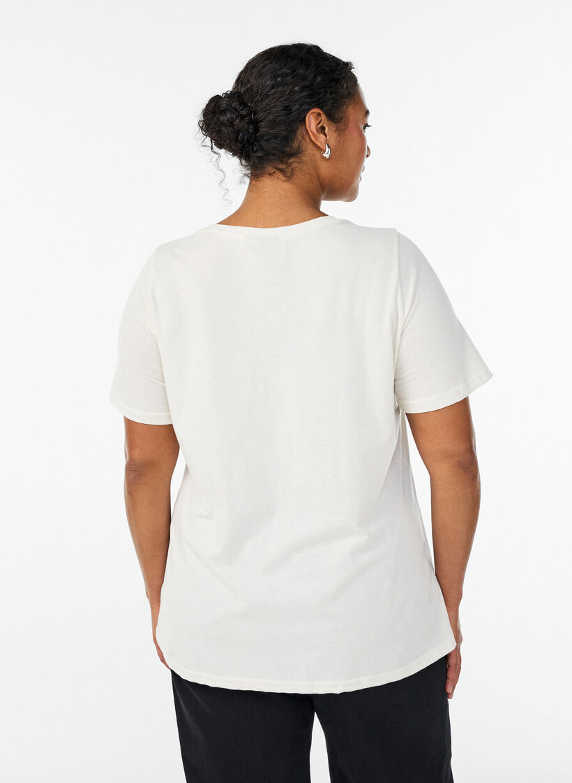 T-shirt with motif, White, Model image number 2