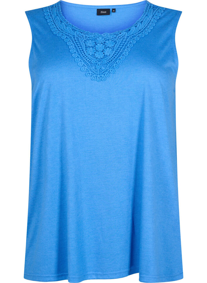 Sleeveless top with lace, Marina, Packshot image number 0