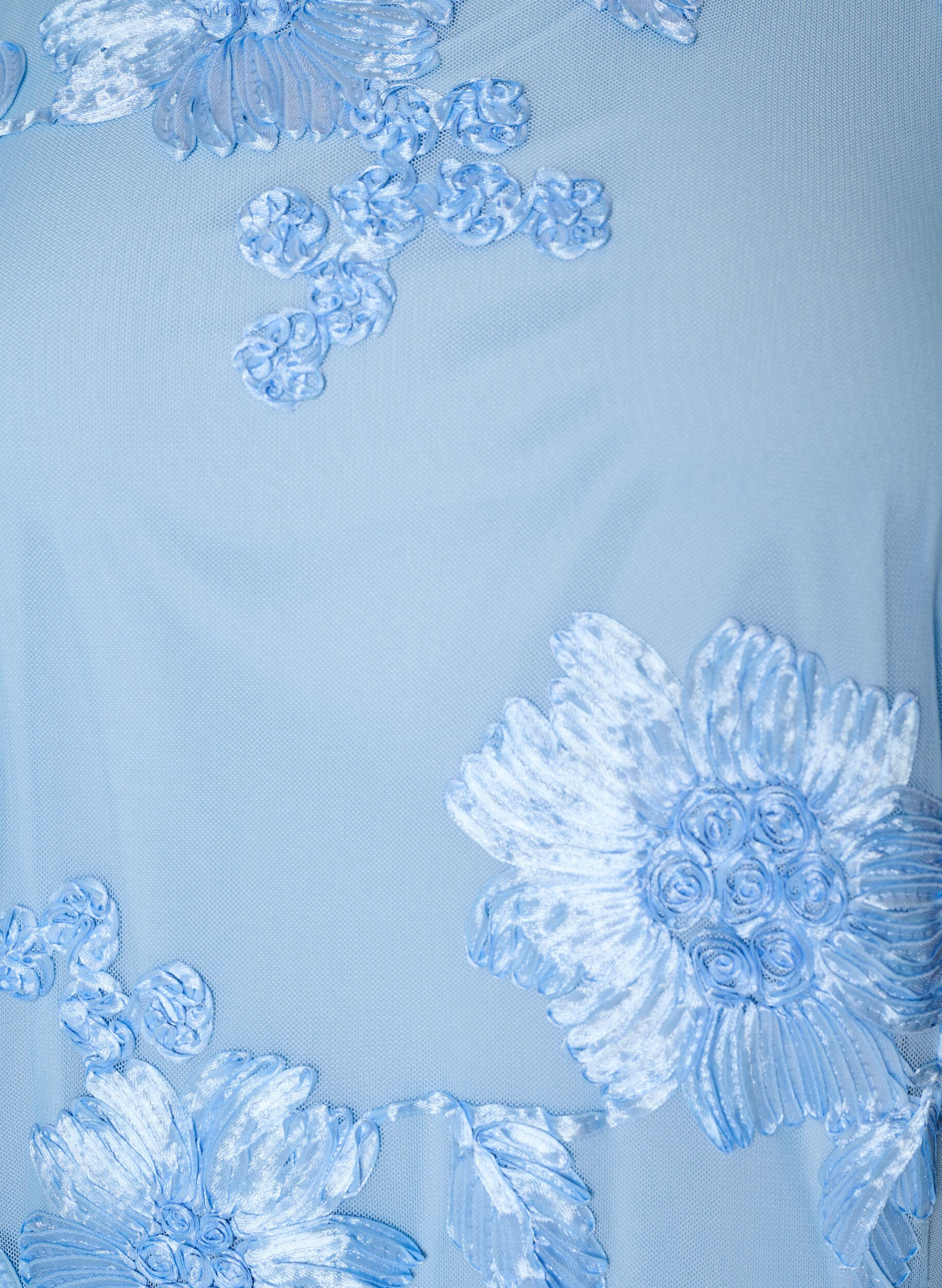 Zizzifashion Mesh dress with floral appliqu&eacute;s, Light Blue, Packshot image number 2