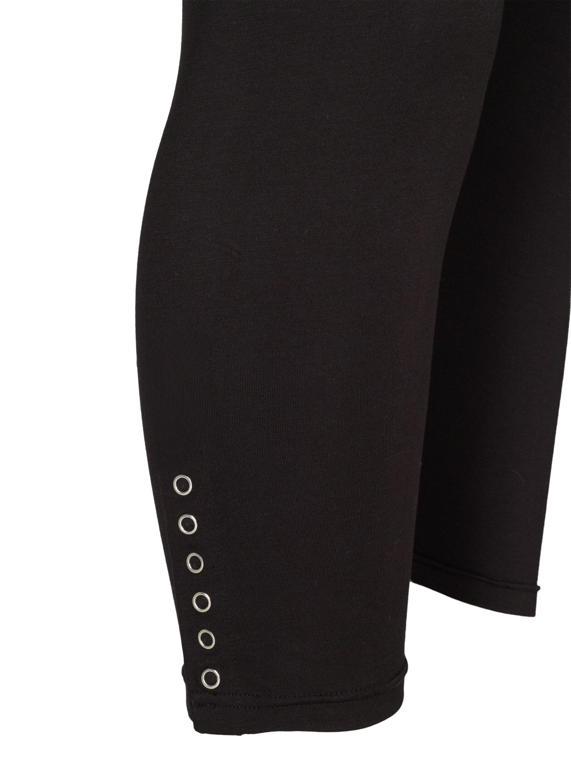 Zizzifashion 3/4 leggings with buttons, Black, Packshot image number 3