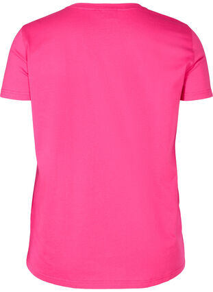 Short-sleeved cotton t-shirt with studs, Fuchsia Purple, Packshot image number 1