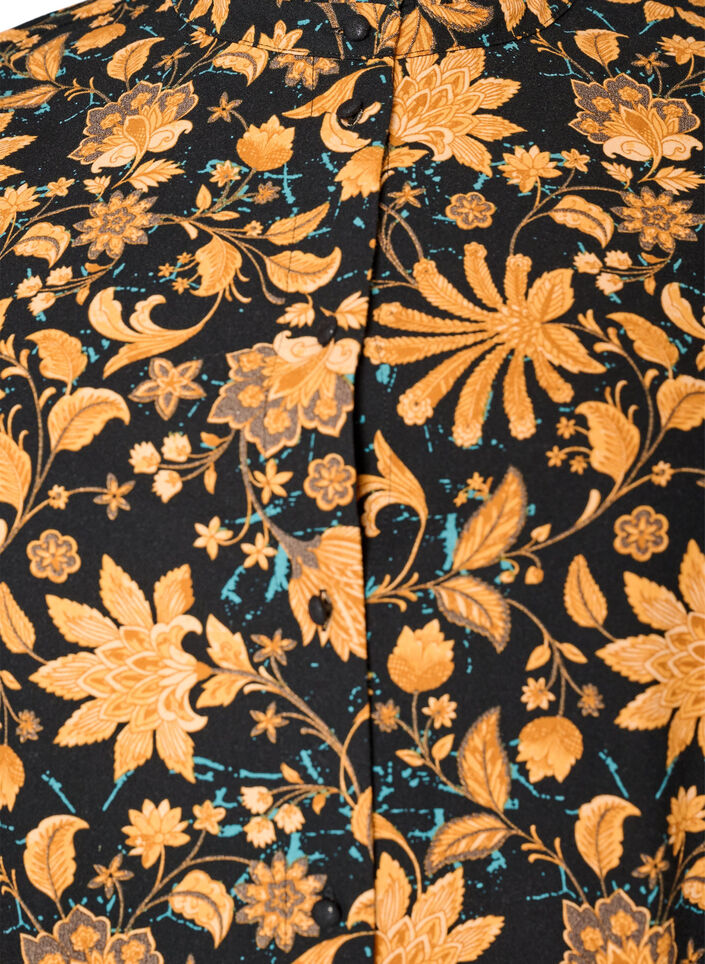 Floral cotton dress with ruffle details and a loose A-line shape, Orange, Packshot image number 2