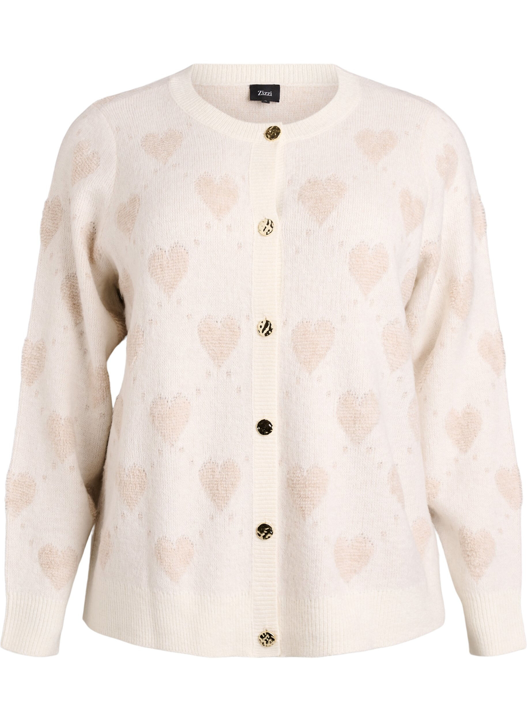 Cardigan with hearts and golden buttons
