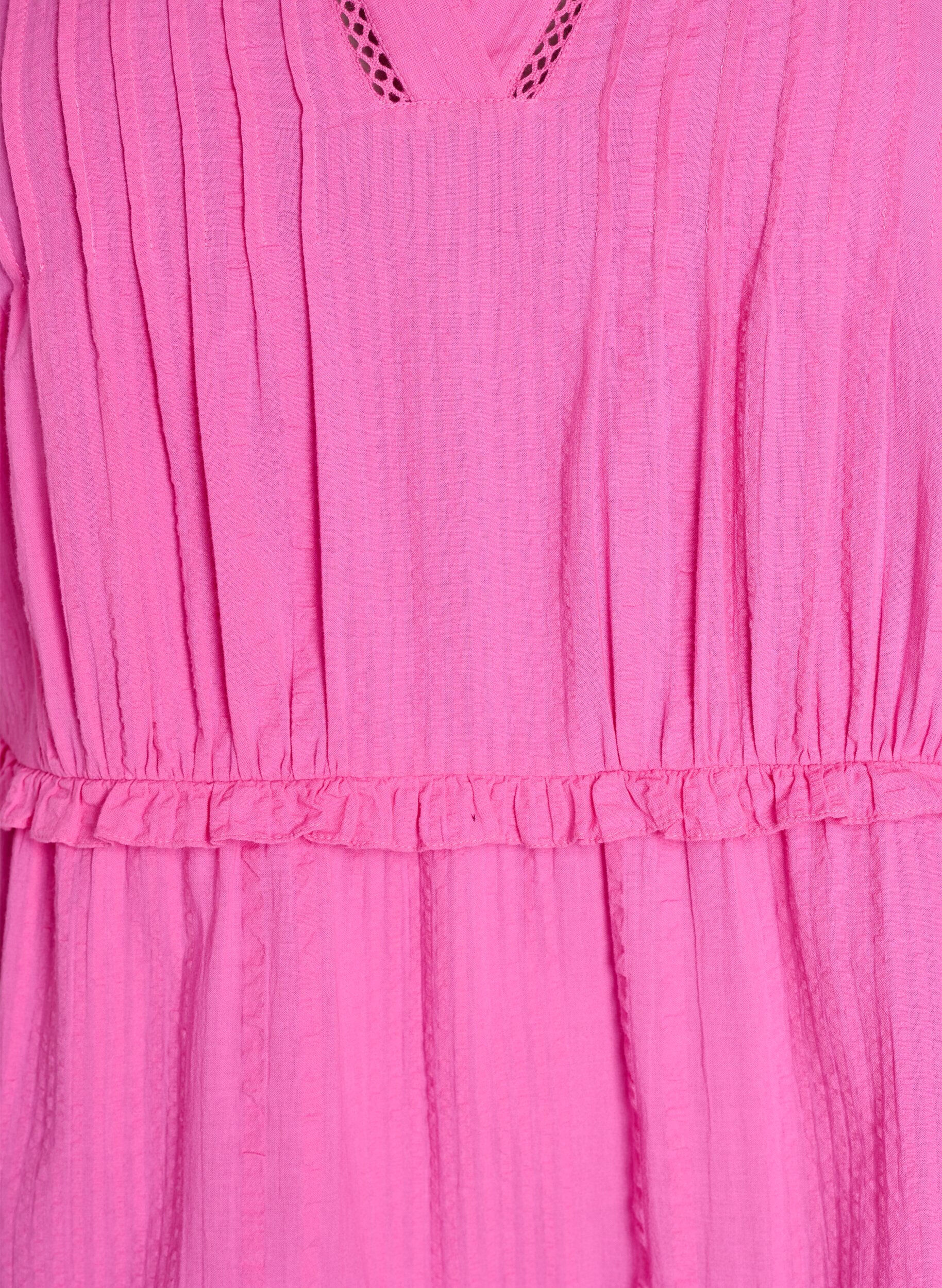 Zizzifashion A-shape tunic with ruffles, Pink, Packshot image number 2
