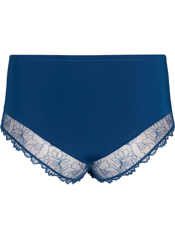 Hipster panties with lace and regular waist, Blue Opal, Packshot image number 1